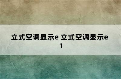 立式空调显示e 立式空调显示e 1